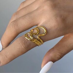 18K Gold Plated Adjustable Ring